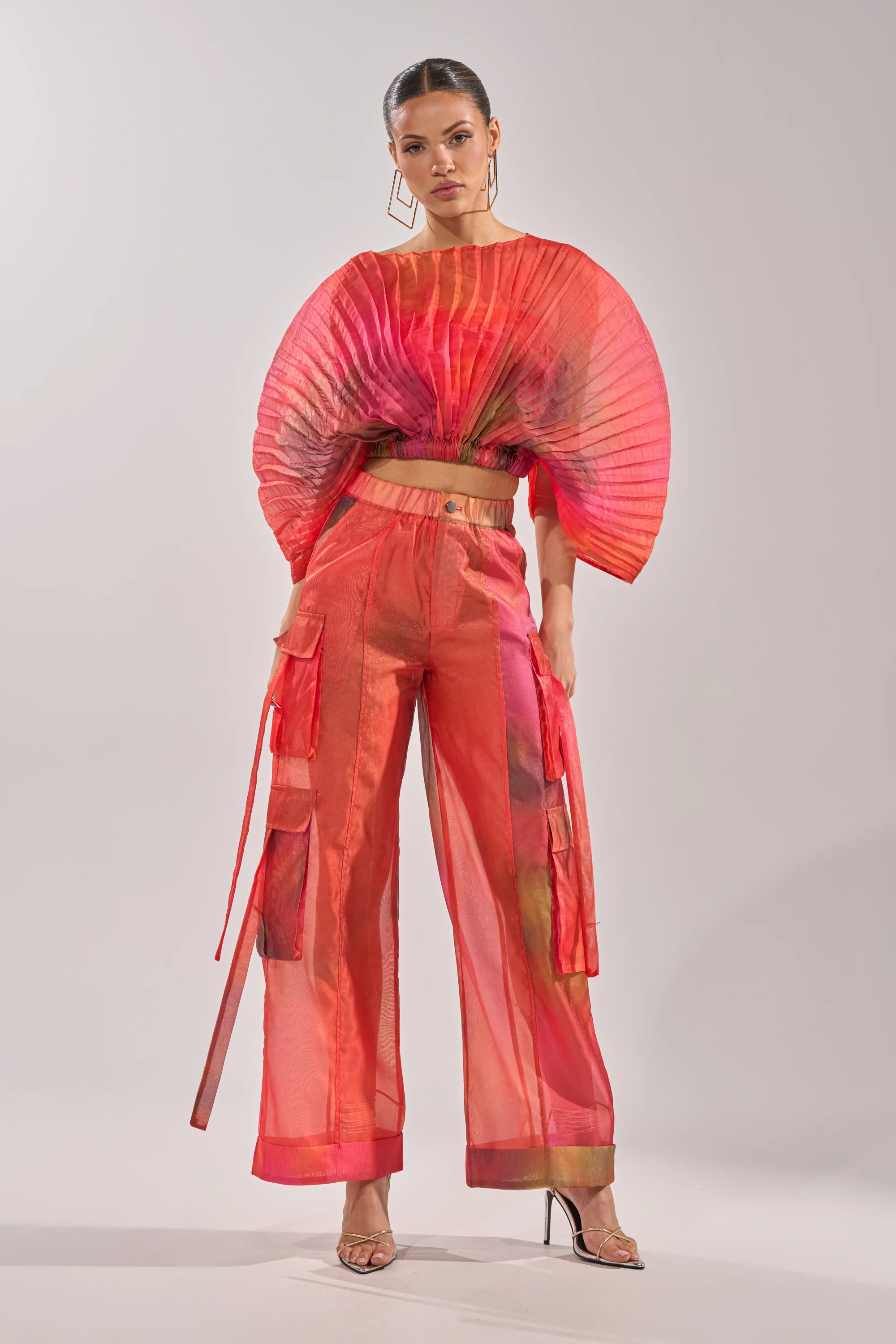 STAINED RED LIGHTWEIGHT CARGO PANT - Akira Wear