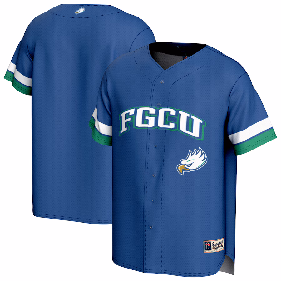Men's GameDay Greats Blue Florida Gulf Coast Eagles Baseball Jersey - Jersey