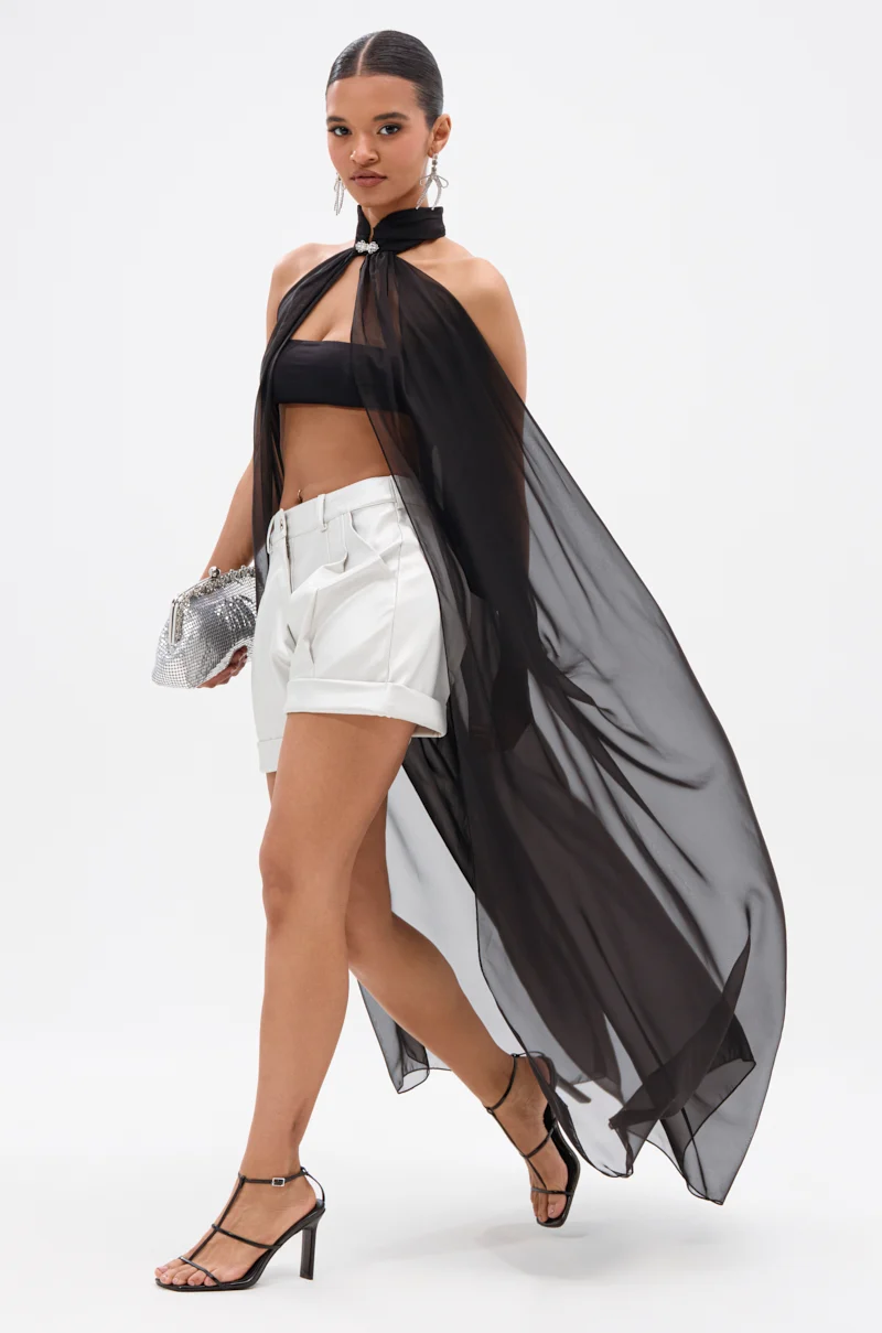 GLOWING CHIFFON BLOUSE IN BLACK - Akira Wear