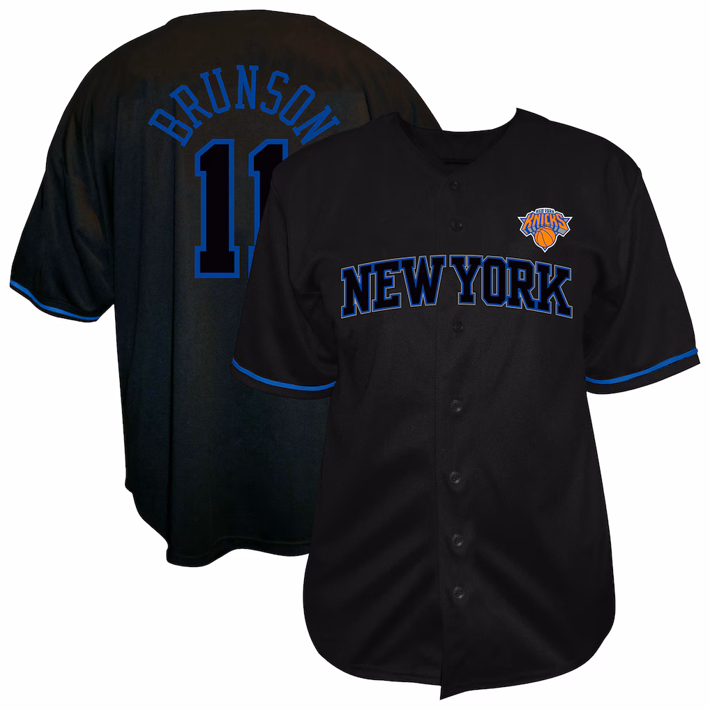 Men's New York Knicks Jalen Brunson Fanatics Black Big & Tall Name & Number Fashion Jersey - Jersey