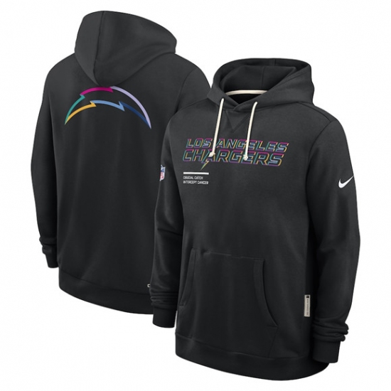 Men's Los Angeles Chargers Black 2025 Crucial Catch Dri-FIT Hoodie - Jersey