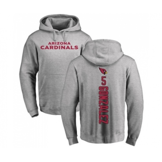 Football Arizona Cardinals #5 Zane Gonzalez Ash Backer Pullover Hoodie - Jersey