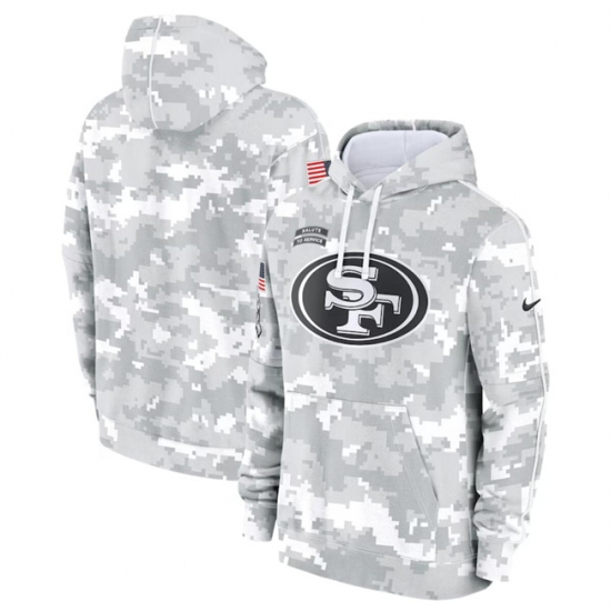 Men's San Francisco 49ers 2024 Arctic Camo Salute To Service Club Fleece Pullover Hoodie - Jersey