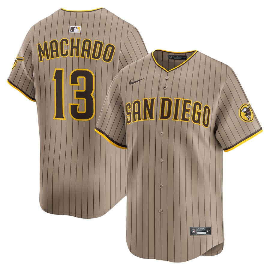 Men's San Diego Padres Manny Machado Nike Khaki Alternate Limited Player Jersey - Jersey