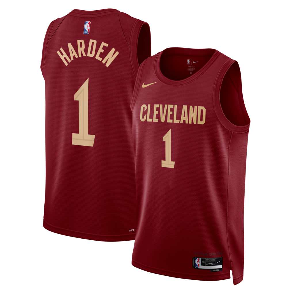 Unisex Cleveland Cavaliers James Harden Nike Wine Swingman Jersey - Icon Edition - Jersey