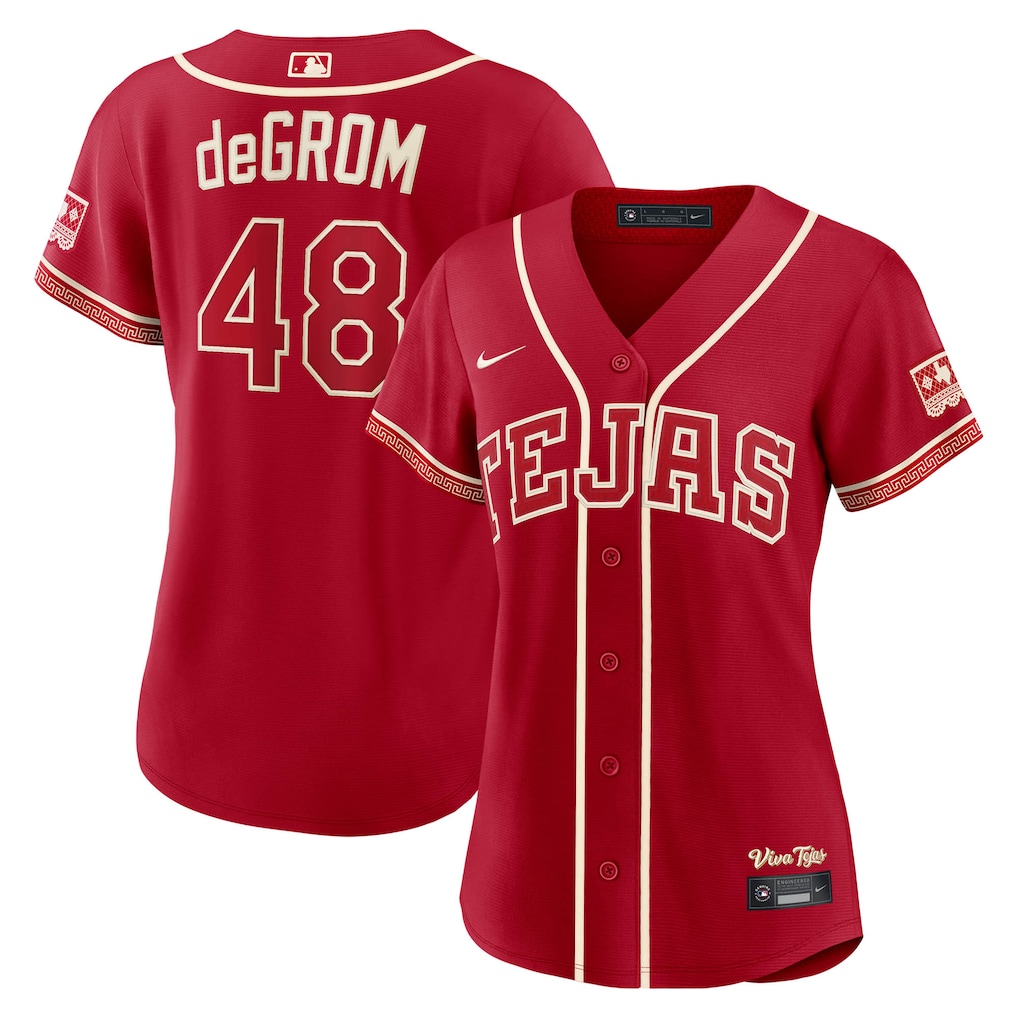Women's Texas Rangers Jacob deGrom Nike Red 2026 City Connect Stadium Jersey - Jersey