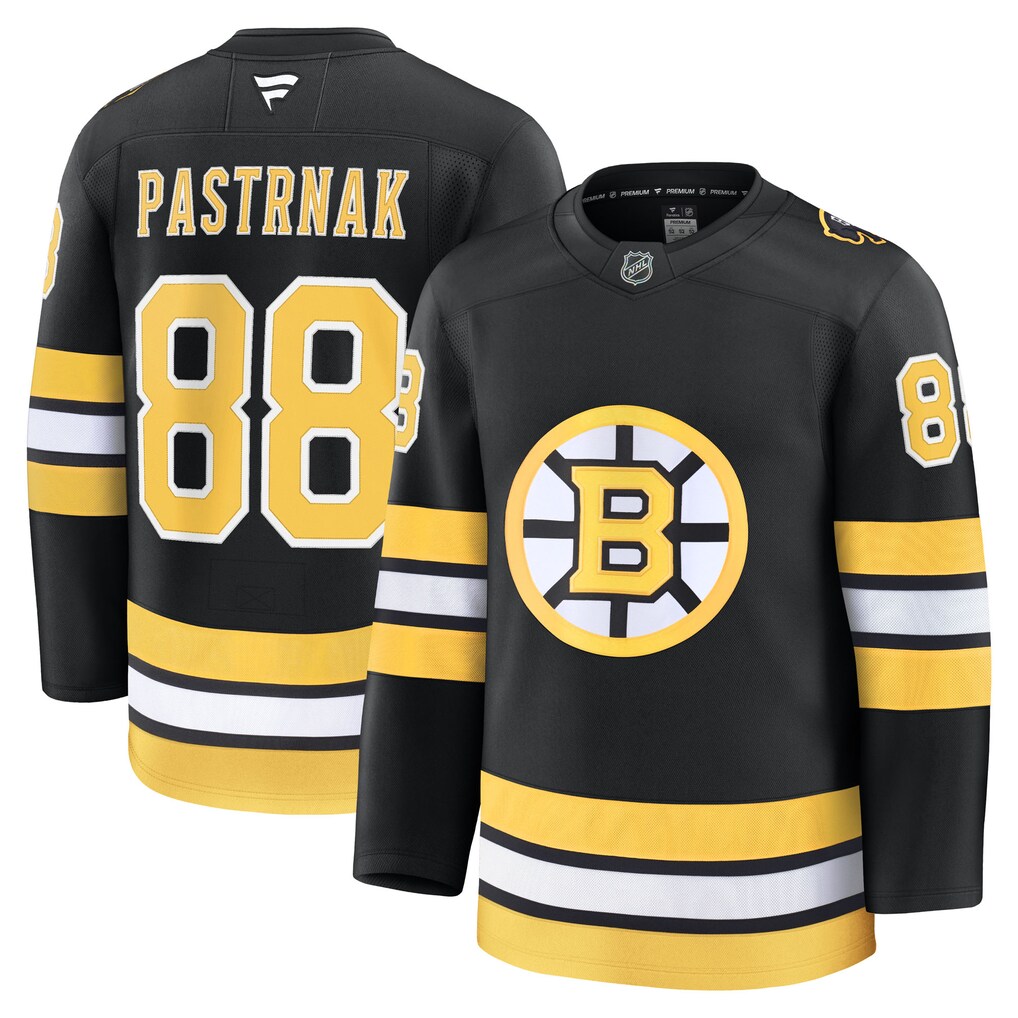 Men's Boston Bruins David Pastrnak Fanatics Black Home Premium Player Jersey - Jersey