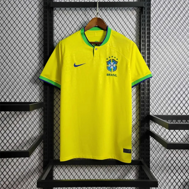 Brazil Retro Soccer Jersey Home Custom Shirt World Cup 2022 - Jersey