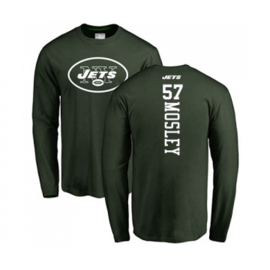 Football New York Jets #57 C.J. Mosley Green Backer Long Sleeve T-Shirt - Jersey