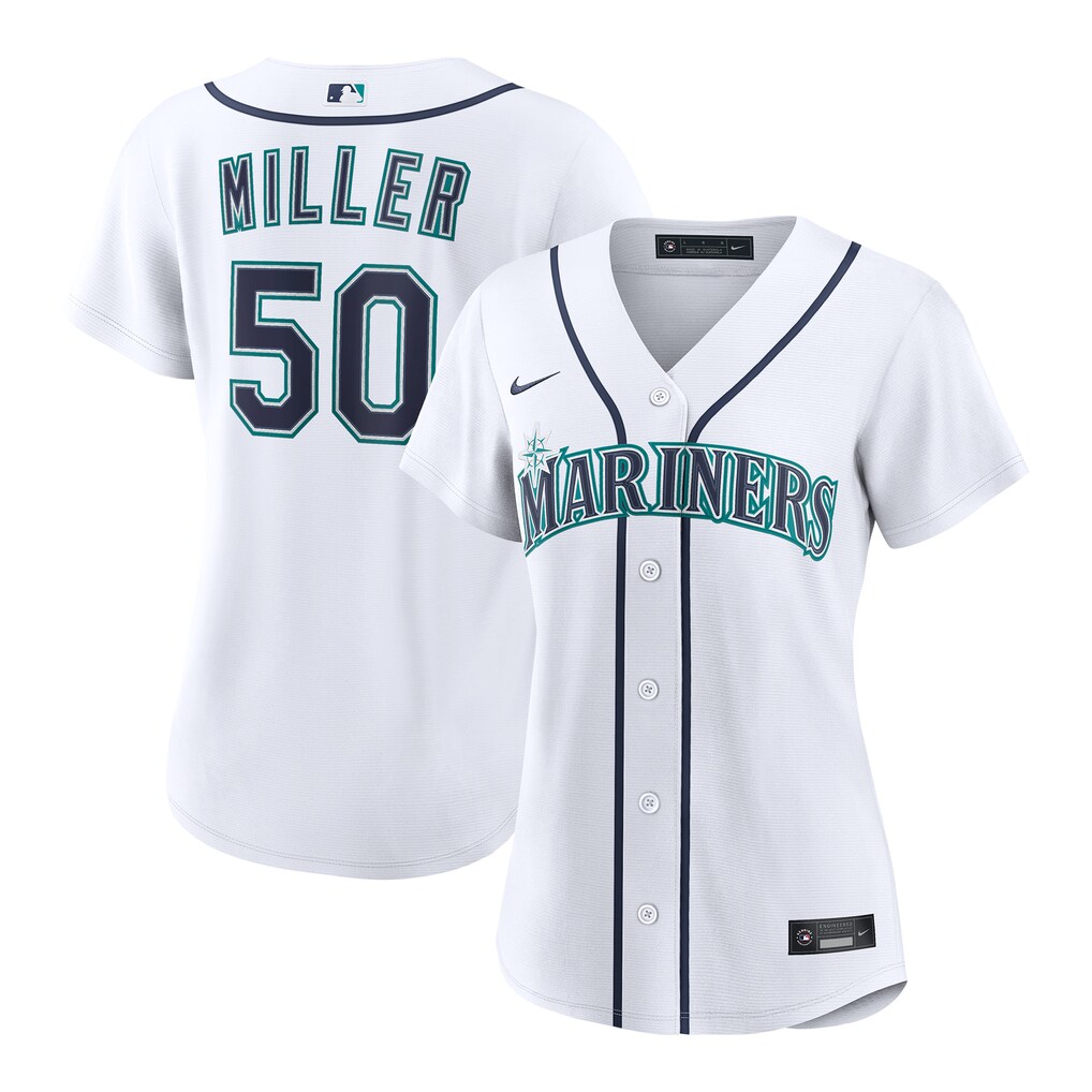Women's Seattle Mariners Bryce Miller Nike White Home Replica Jersey - Jersey