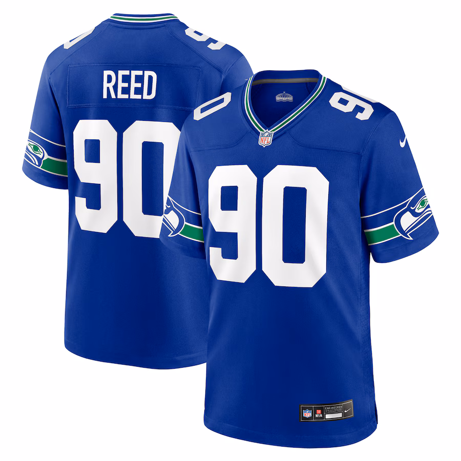 Men's Seattle Seahawks Jarran Reed Nike Royal Alternate Game Jersey - Jersey