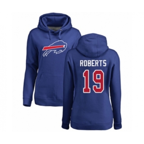 Football Women's Buffalo Bills #19 Andre Roberts Royal Blue Name & Number Logo Pullover Hoodie - Jersey