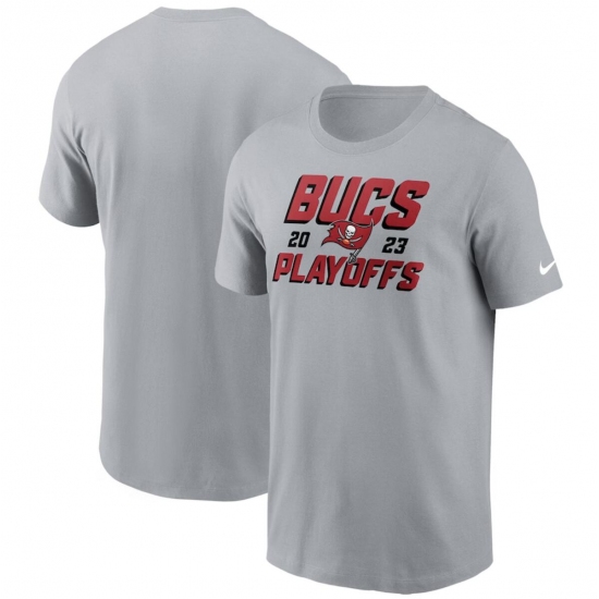 Men's Tampa Bay Buccaneers Gray 2023 Playoffs Iconic T-Shirt - Jersey