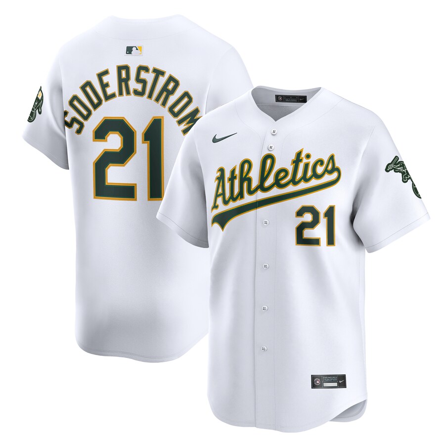 Men's Athletics Tyler Soderstrom Nike White Home Limited Player Jersey - Jersey