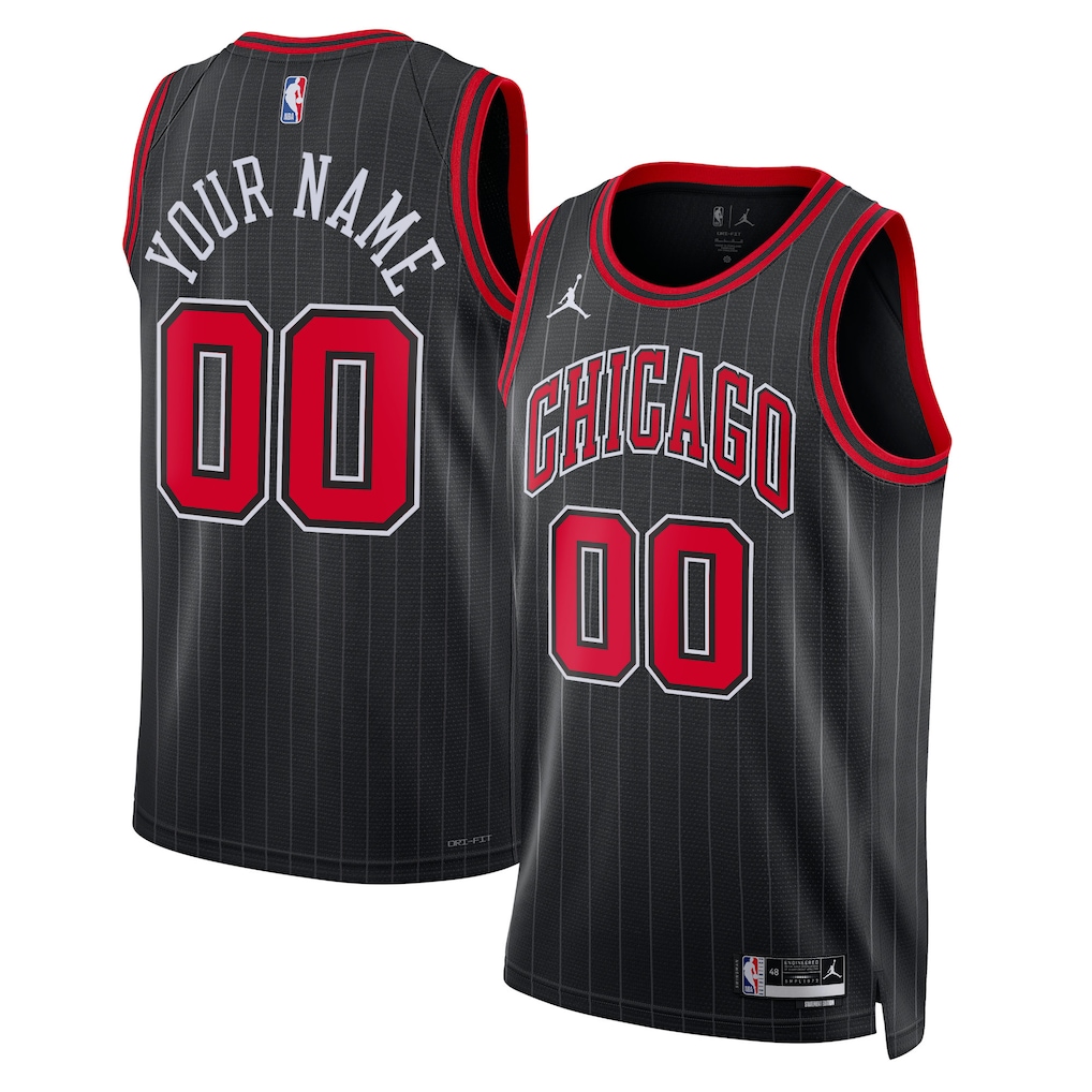 Unisex Chicago Bulls Jordan Brand Black 2022/23 Swingman Custom Jersey - Statement Edition - Jersey