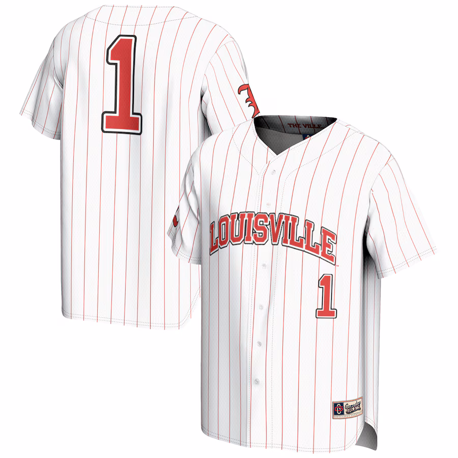 Men's GameDay Greats #1 White Louisville Cardinals Lightweight Baseball Fashion Jersey - Jersey