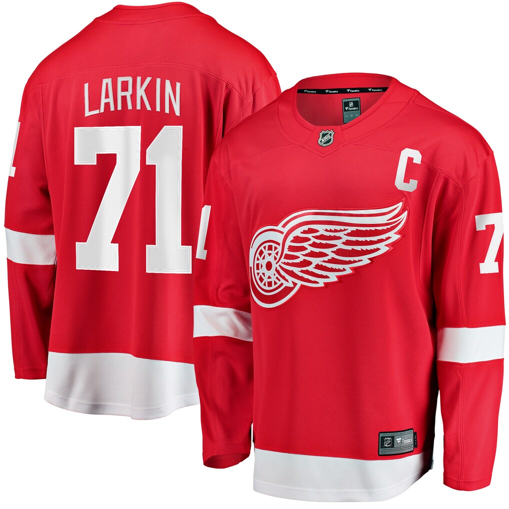 Men's Detroit Red Wings Dylan Larkin Fanatics Branded Red Captain Home Breakaway Jersey - Jersey