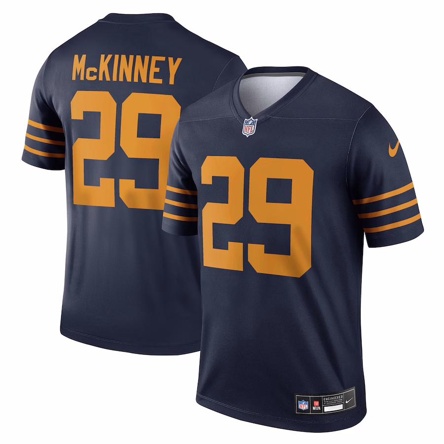 Men's Green Bay Packers Xavier McKinney Nike Navy The 1923 Classic Legend Player Dri-FIT Top - Jersey