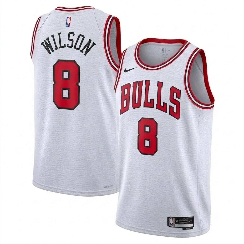 Unisex Chicago Bulls WILSON Nike White Swingman Jersey - Association Edition - Jersey