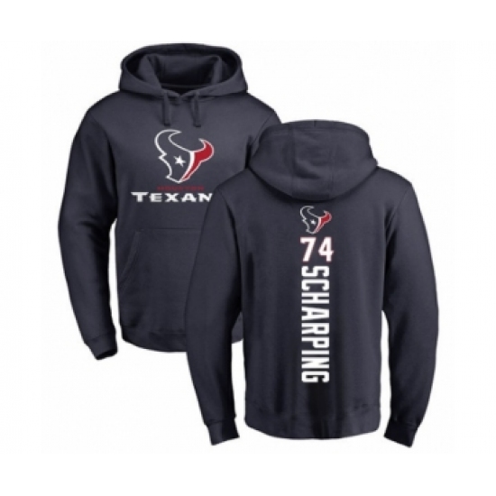 Football Houston Texans #74 Max Scharping Navy Blue Backer Pullover Hoodie - Jersey