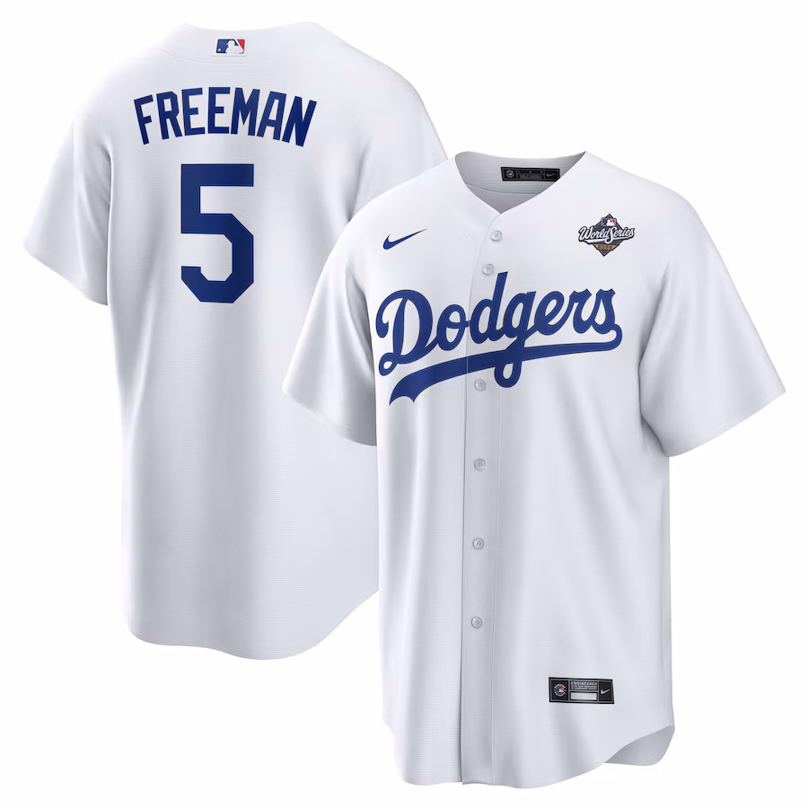 Men's Los Angeles Dodgers Freddie Freeman Nike White 2025 World Series Home Replica Player Jersey - Jersey