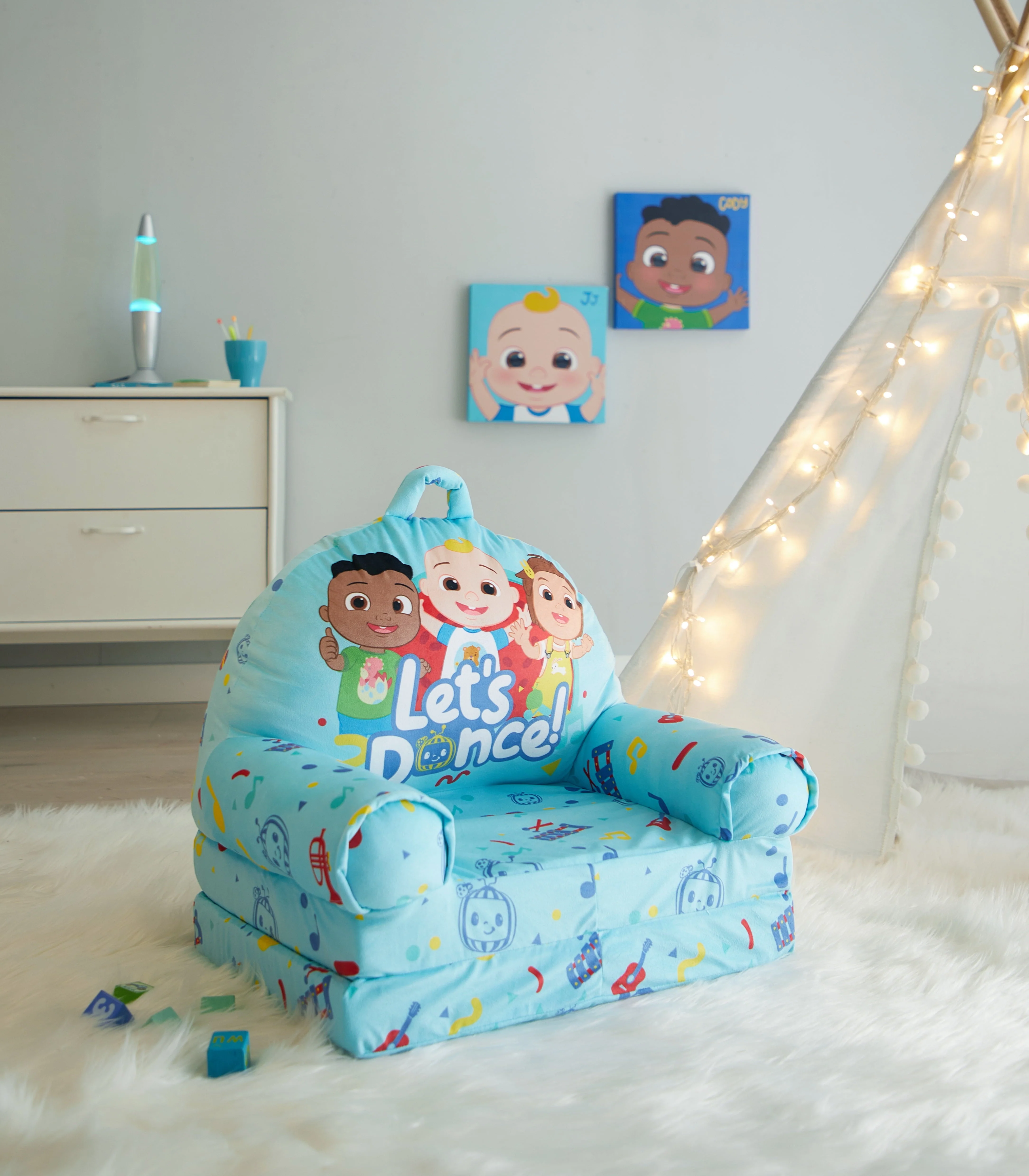 Moonbug Cocomelon 2-in-1 Flip Out Chair Blue