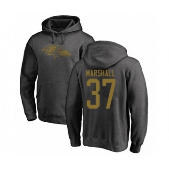 Football Baltimore Ravens #37 Iman Marshall Ash One Color Pullover Hoodie - Jersey