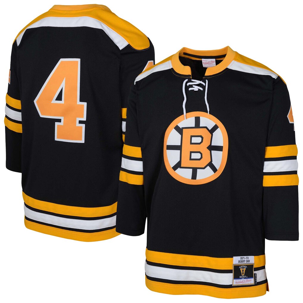 Youth Boston Bruins Bobby Orr Mitchell & Ness Black  Power Play Player Jersey - Jersey