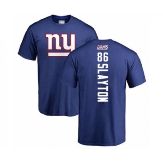 Football New York Giants #86 Darius Slayton Royal Blue Backer T-Shirt - Jersey