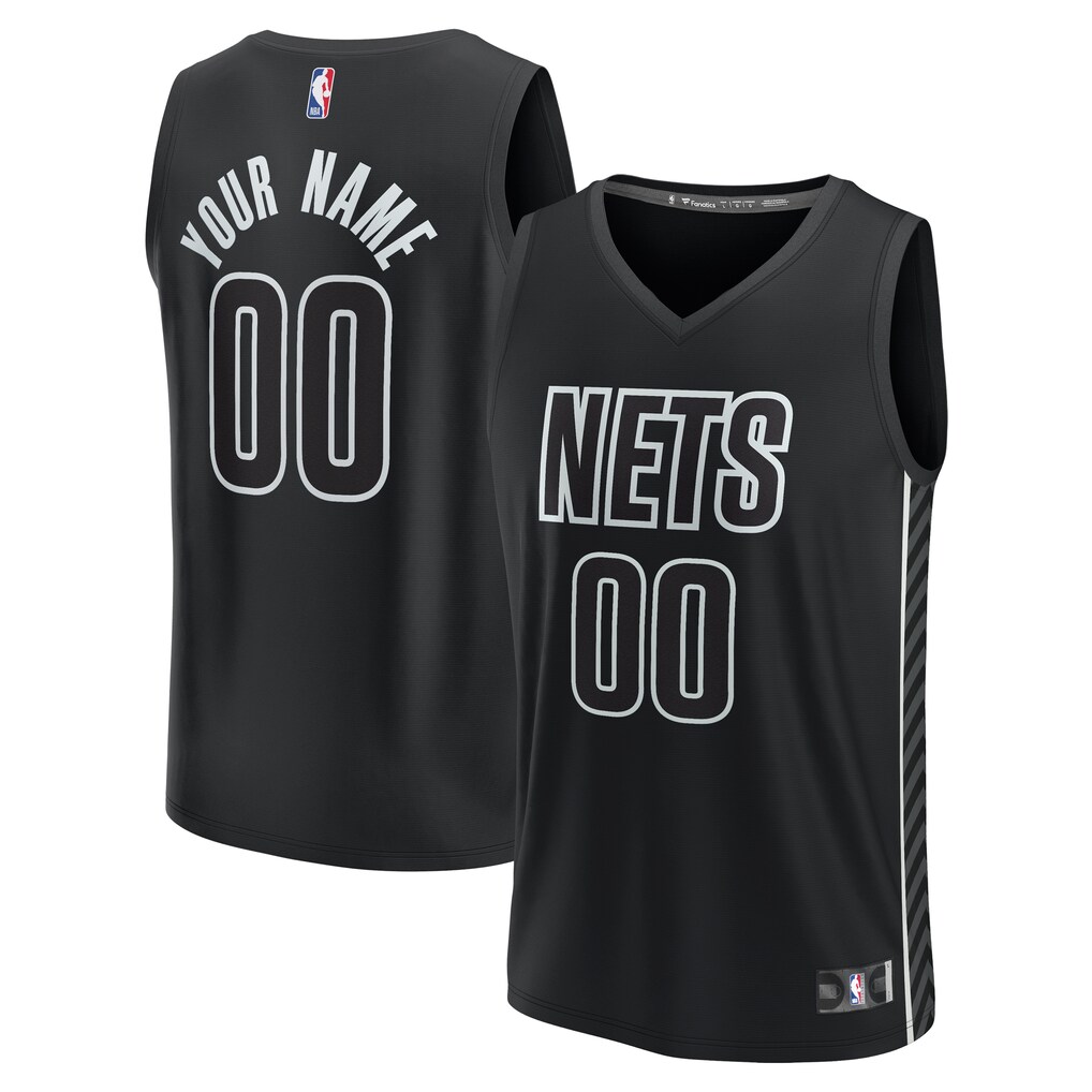 Youth Brooklyn Nets Fanatics Black Fast Break Replica Custom Jersey - Statement Edition - Jersey