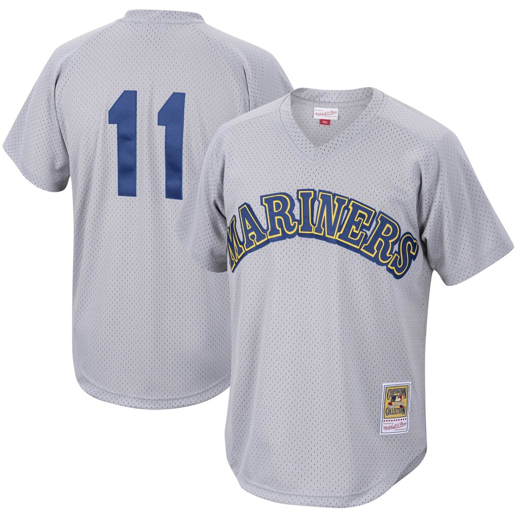 Men's Seattle Mariners Edgar Martínez Mitchell & Ness Gray Authentic Batting Practice Jersey - Jersey