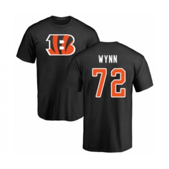 Football Cincinnati Bengals #72 Kerry Wynn Black Name & Number Logo T-Shirt - Jersey