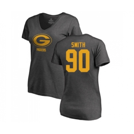 Football Women's Green Bay Packers #90 Za'Darius Smith Ash One Color T-Shirt - Jersey