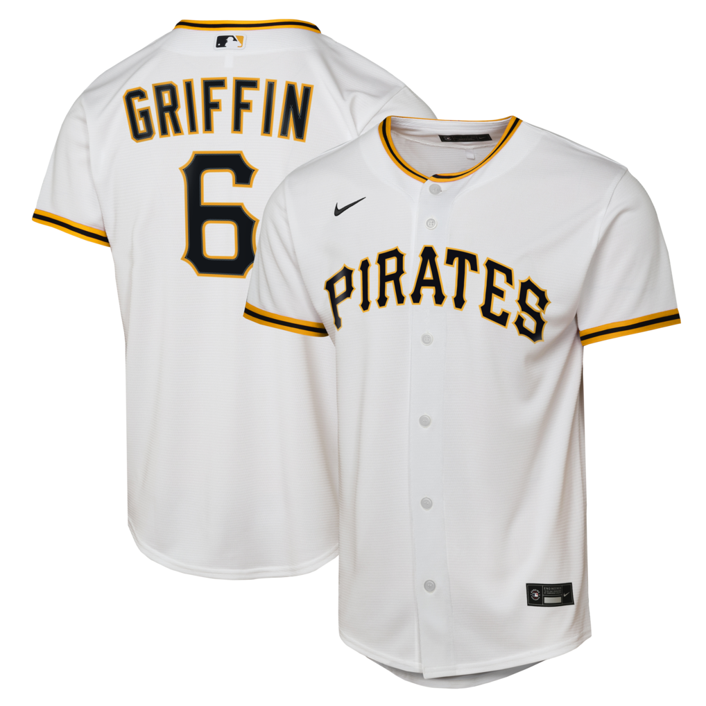Youth Pittsburgh Pirates Konnor Griffin Nike White Home Replica Jersey - Jersey