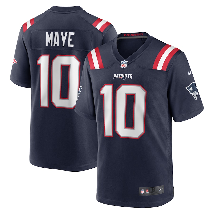 Men's New England Patriots Drake Maye Nike Navy  Player Game Jersey - Jersey