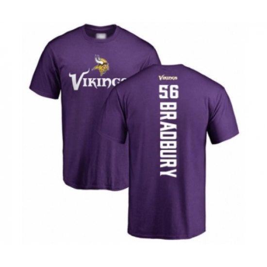 Football Minnesota Vikings #56 Garrett Bradbury Purple Backer T-Shirt - Jersey