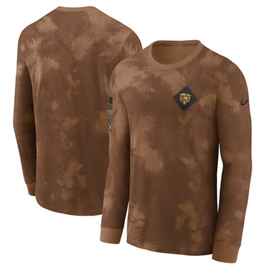 Men's Chicago Bears Brown 2023 Salute To Service Long Sleeve T Shirt - Jersey