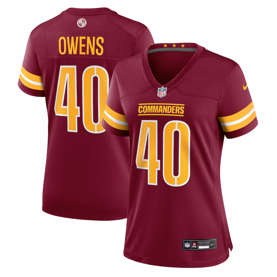 Women's Washington Commanders Tyler Owens Nike Burgundy Team Game Jersey - Jersey