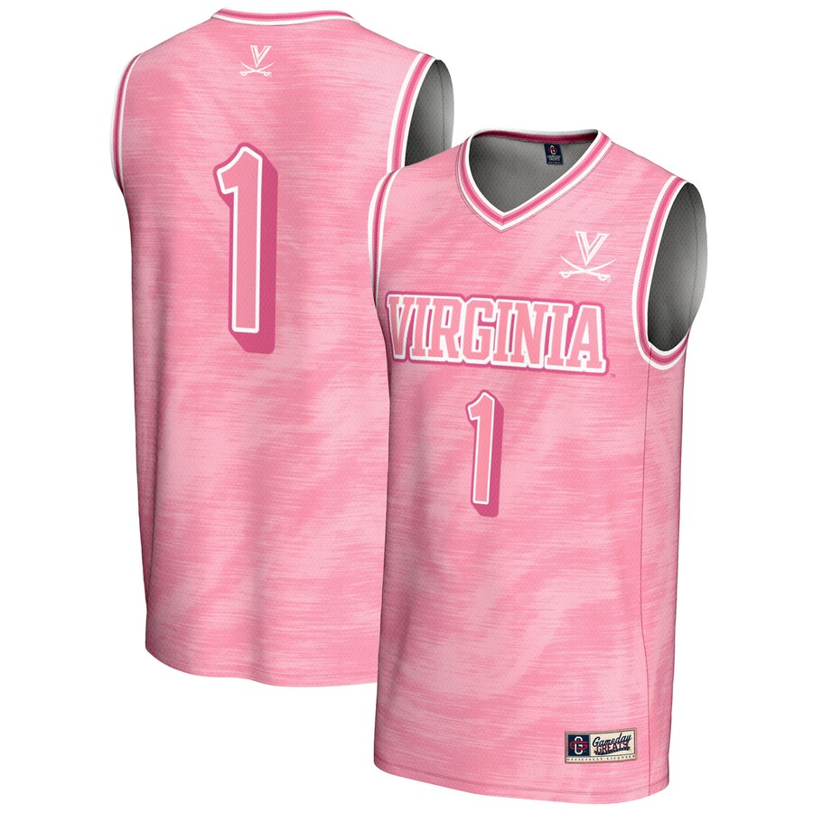 Youth GameDay Greats #1 Pink Virginia Cavaliers Lightweight Basketball Jersey - Jersey