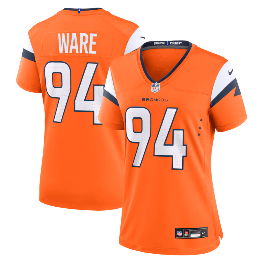 Women's Denver Broncos DeMarcus Ware Nike Orange Team Retired Game Jersey - Jersey
