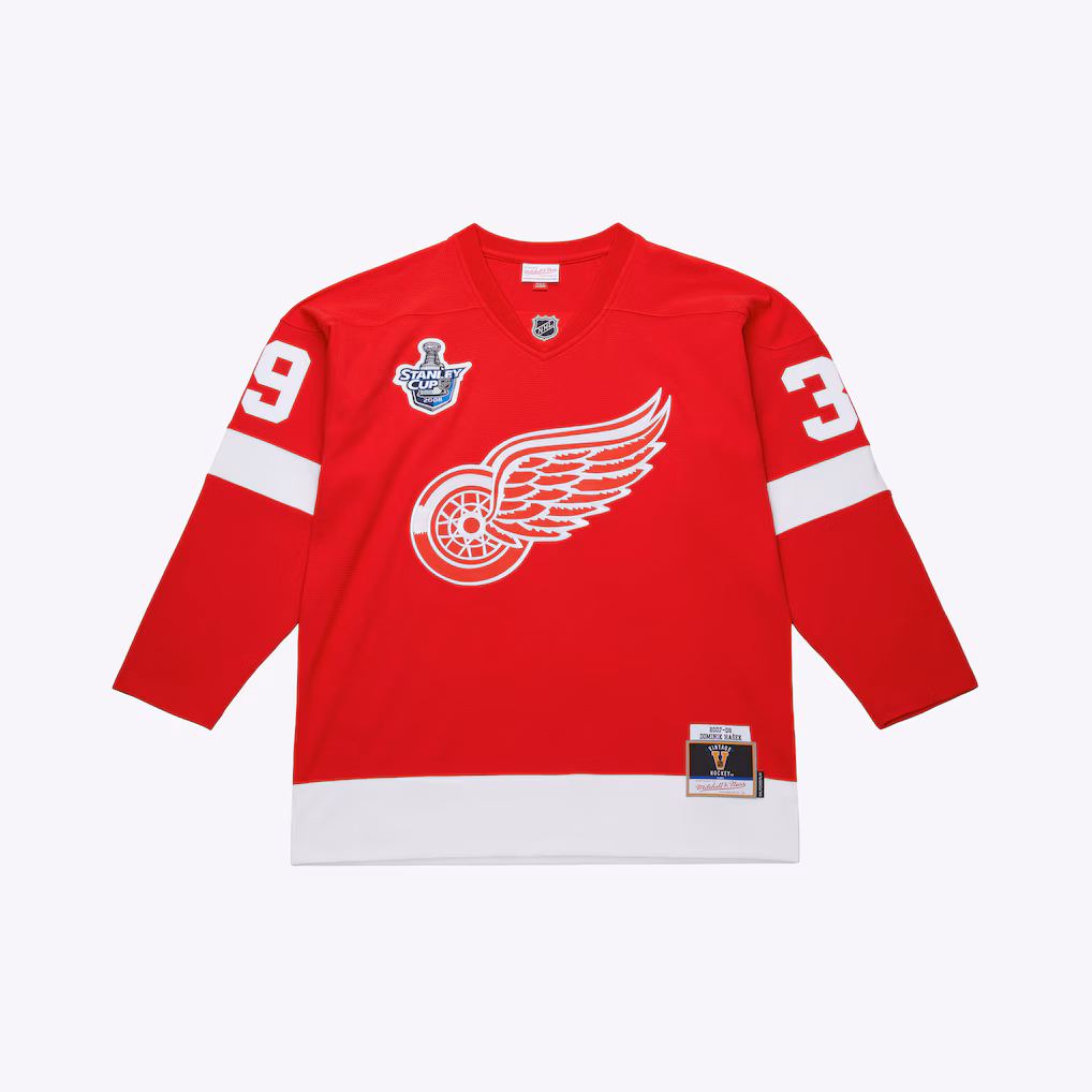 Men's Detroit Red Wings Dominik Hasek Mitchell & Ness Red 2007-08 Power Play Jersey - Jersey