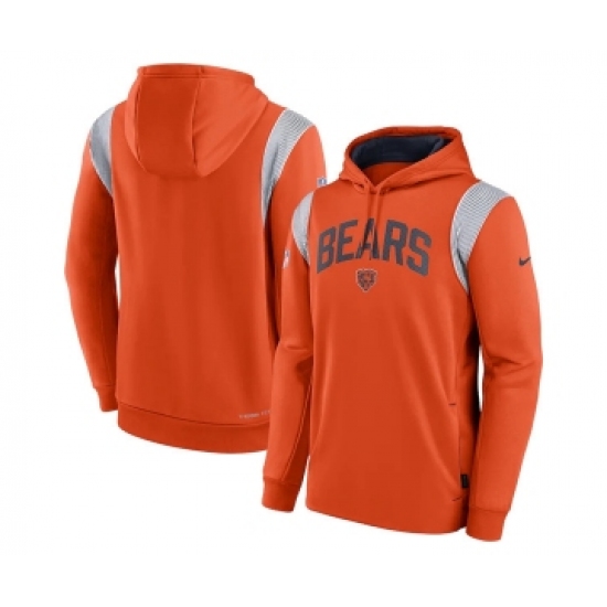 Men's Chicago Bears Orange Sideline Stack Performance Pullover Hoodie - Jersey
