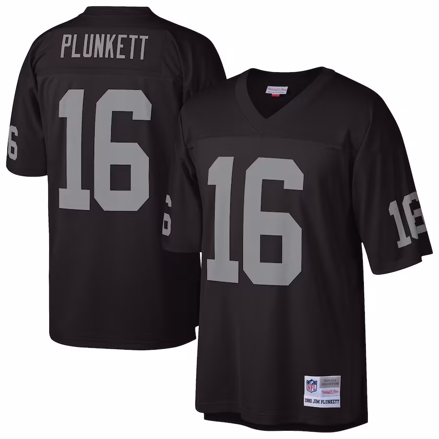 Men's Oakland Raiders Jim Plunkett Mitchell & Ness Black 1980 Legacy Replica Jersey - Jersey
