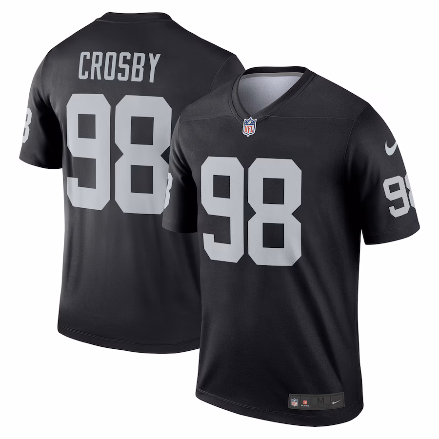 Men's Las Vegas Raiders Maxx Crosby Nike Black Legend Player Performance Top - Jersey
