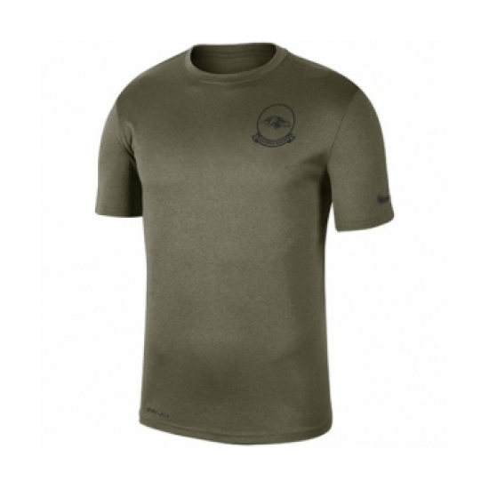 Football Men's Baltimore Ravens Olive 2019 Salute to Service Sideline Seal Legend Performance T-Shirt - Jersey