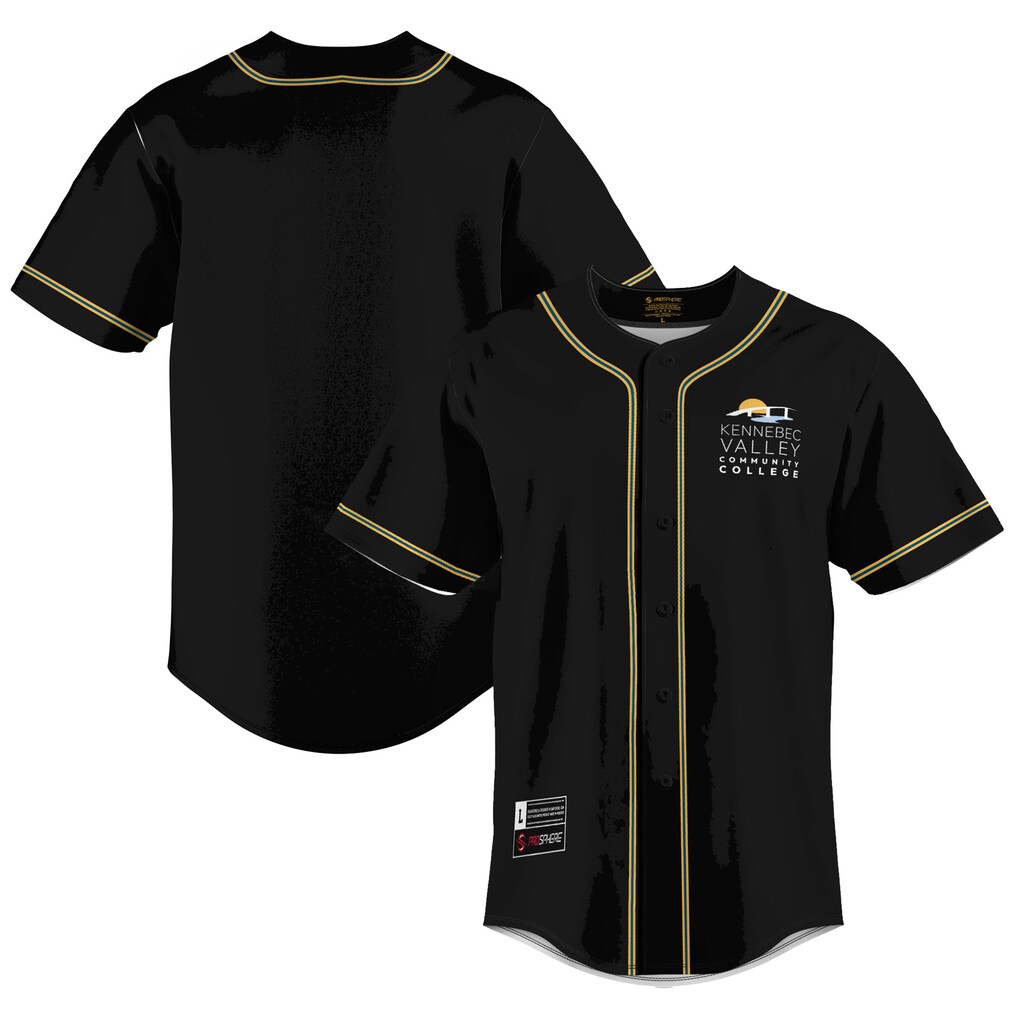 Youth GameDay Greats Black Kennebec Valley Community College Lightweight Baseball Jersey - Jersey