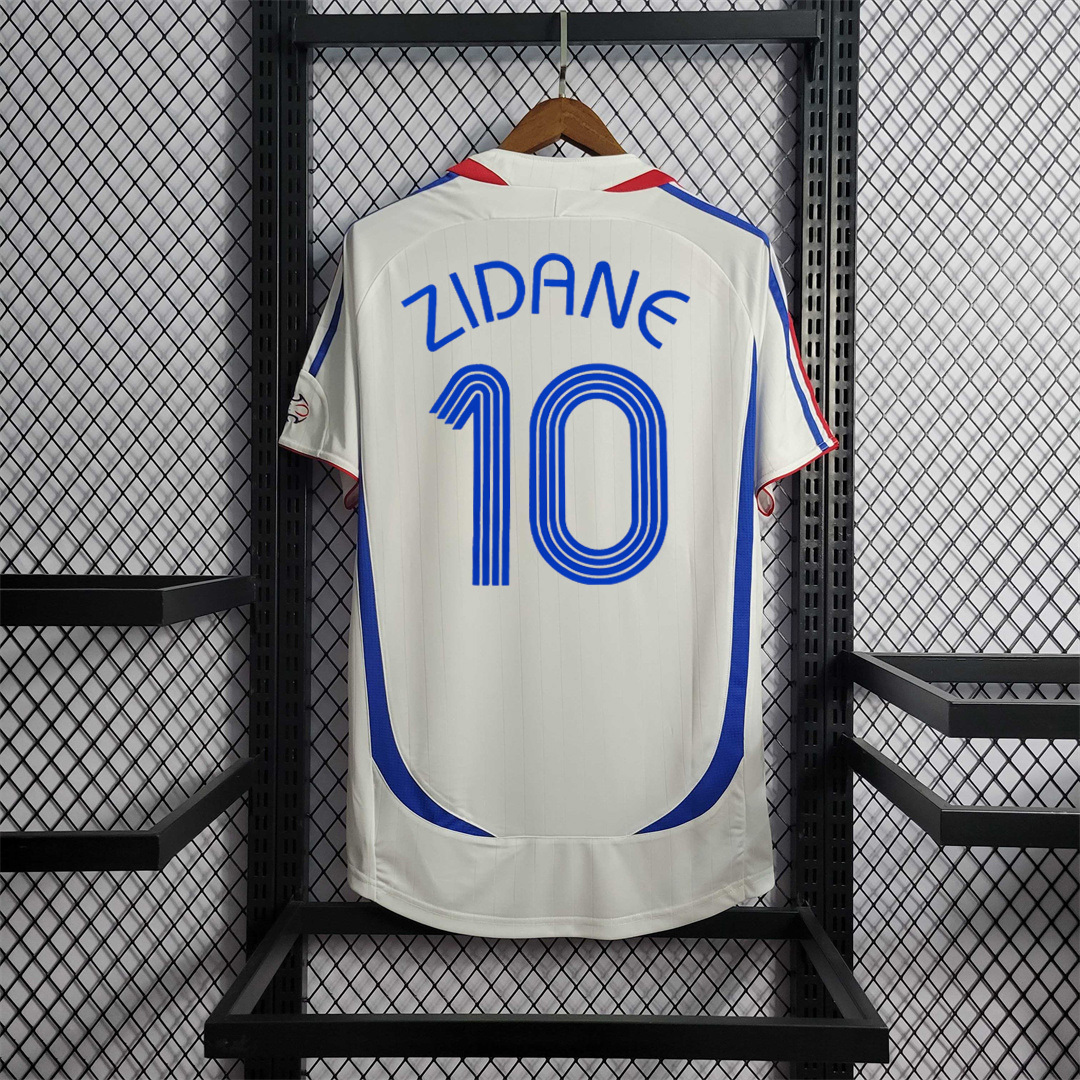 Zidane#10 France Retro Soccer Jersey Away Shirt World Cup 2006 - Jersey