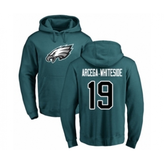 Philadelphia Eagles #19 JJ Arcega-Whiteside Green Name & Number Logo Pullover Hoodie - Jersey