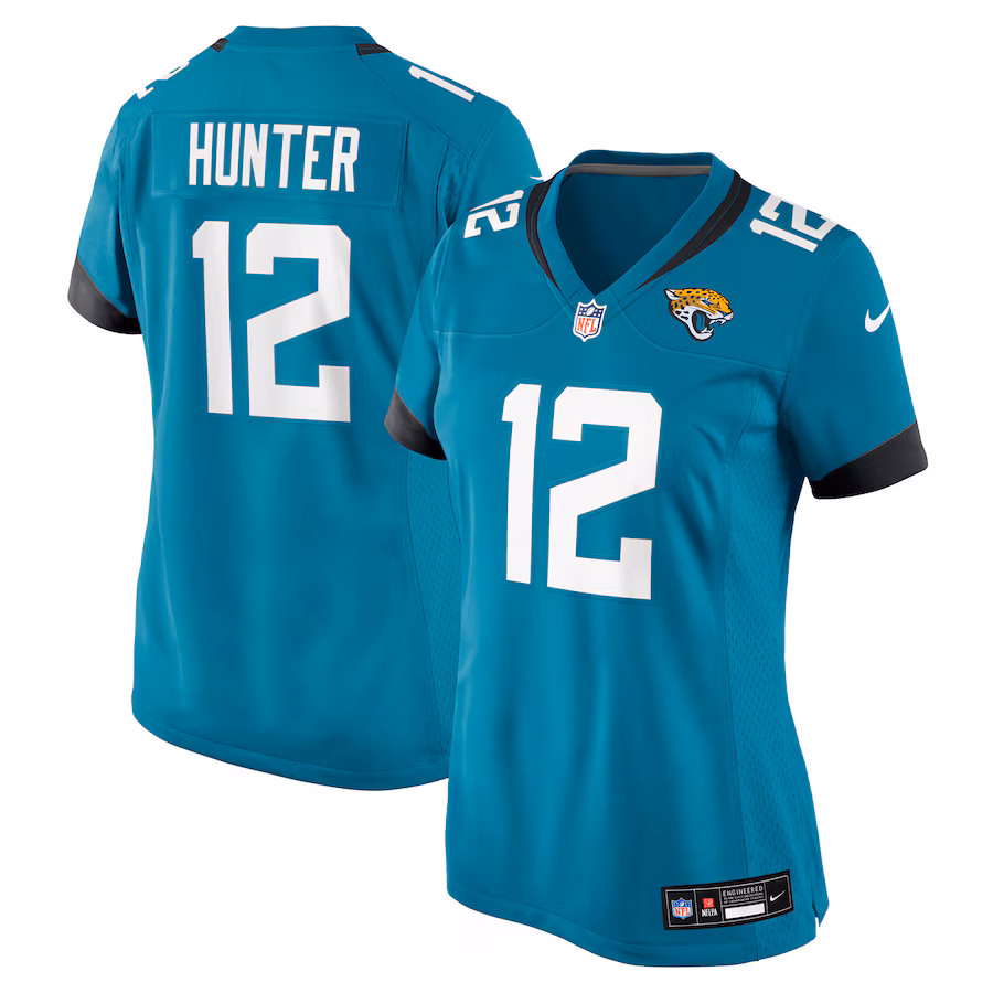 Women's Jacksonville Jaguars Travis Hunter Nike Teal 2025 NFL Draft First Round Pick Team Game Player Jersey - Jersey