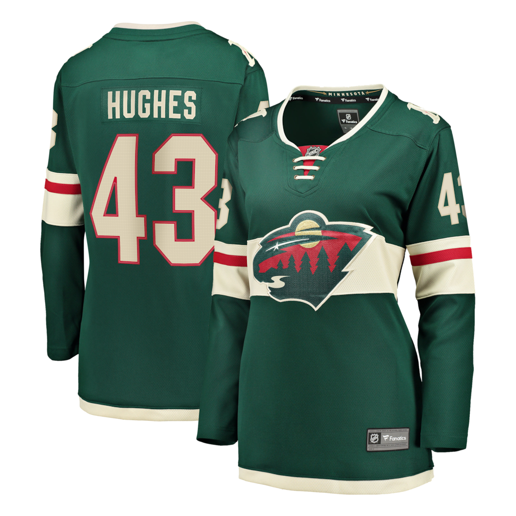 Women's Minnesota Wild Quinn Hughes Fanatics Green Home Breakaway Jersey - Jersey